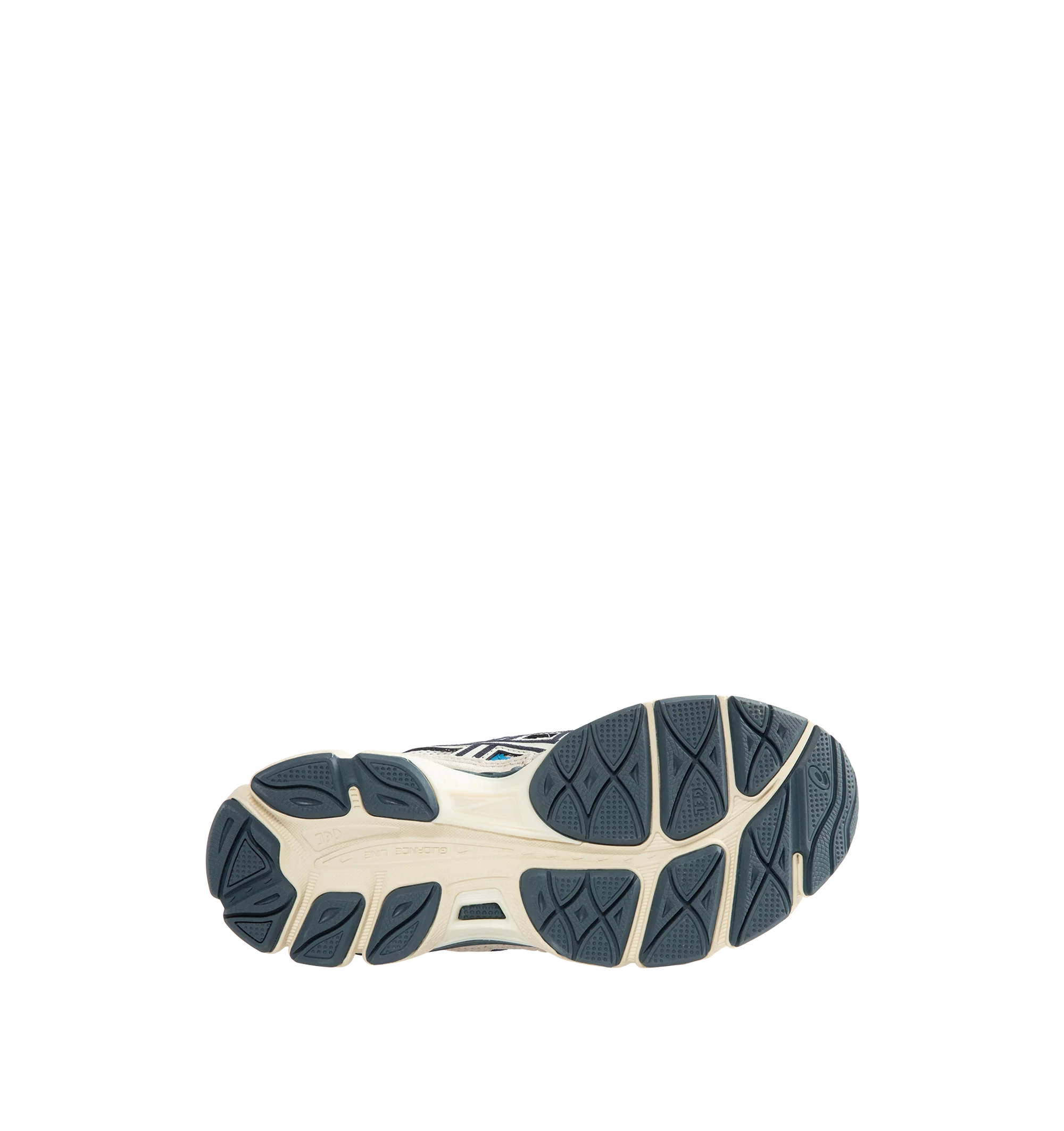 Image 4 of 5 - BLUE - Asics Men's Gel-NYC Polar Sneaker featuring lace up closure, layered upper construction, rearfoot and forefoot GEL technology, suede and synthetic and fabric upper, fabric lining and rubber sole.
