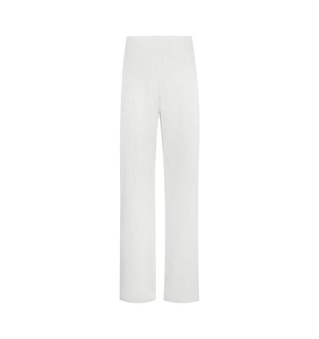 Image 2 of 3 - WHITE - THE ROW Kohana Pant featuring relaxed low-rise sweatpant in ultrasoft Japanese cotton jersey with straight leg, elastic drawstring waist, and side slash pockets. 100% cotton. Made in Italy.