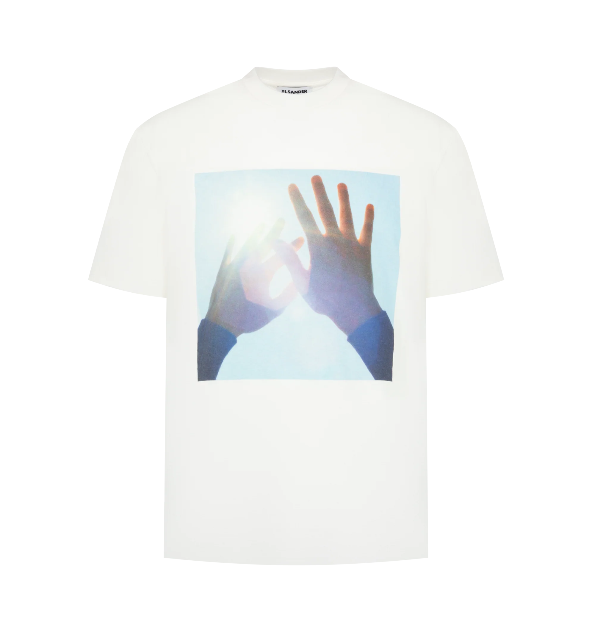 Image 1 of 2 - WHITE - JIL SANDER Graphic T-Shirt featuring oversized fit, dropped shoulders, images from the Wanderlust project, printed cotton jersey, short sleeves and crew neck. 100% cotton. Made in Italy.