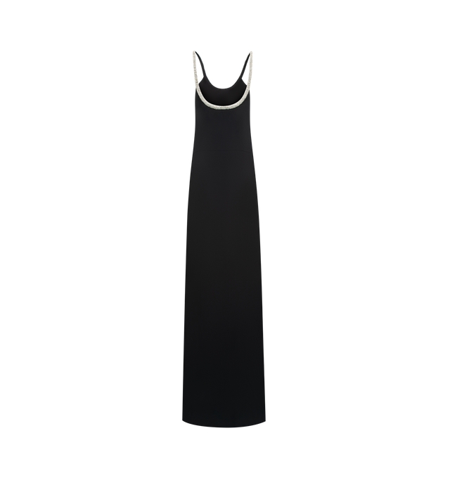 Image 5 of 5 - BLACK - TOM FORD Crystal Embroidery Cocktail Dress featuring an asymmetric crepe satin cocktail dress with sculpted crystal-chain embroidery, a high-low silhouette and fully lined. 73% acetate, 27% viscose. Lining: 100% silk. Made in Italy. This item may be restricted for online purchase to international clients. For assistance purchasing this item please contact our dedicated stylist team at personalshopping@hirshleifers.com.