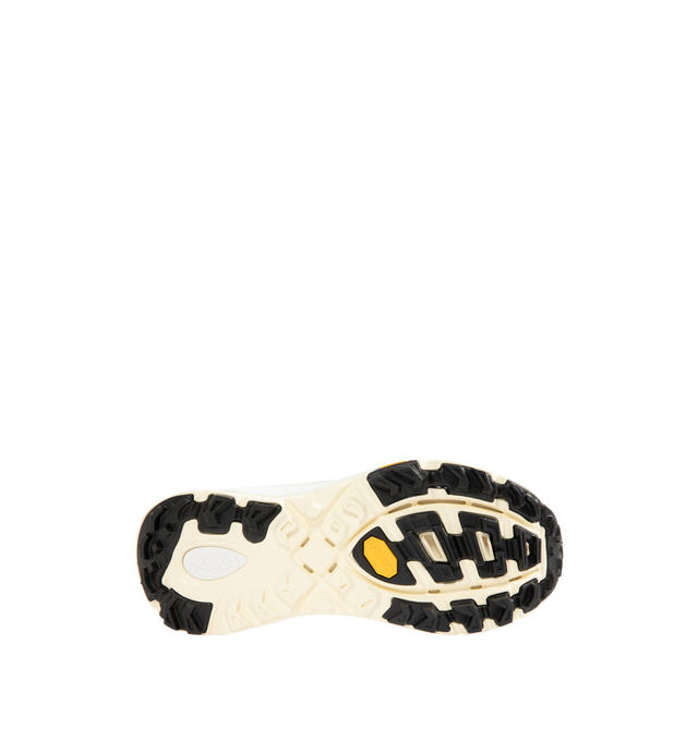Image 4 of 5 - WHITE - HOKA U Mafate Speed 2 TS Sneaker featuring mesh and textile upper with Vibram rubber sole, lace-up front, embroidered logo on padded tongue, padded low-cut collar and pull-tab at heel.