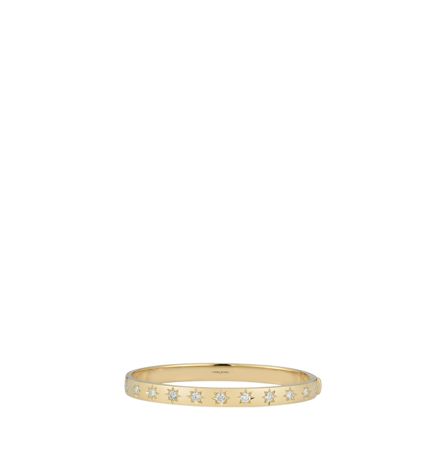 Image 1 of 1 - GOLD - JEMMA WYNNE Anniversary Hinged Diamond Cuff featuring 11 star set diamonds, 18k Gold, Diamonds - 1.2cts and Width-6mm. Cheap Luxury Handbag Shop offers a range of pieces from this collection in-store. For personal consultation and detailed information about jewelry, please contact our dedicated stylist team at personalshopping@hirshleifers.com.This item may be restricted for online purchase to international clients. For assistance purchasing this item please contact our dedicated stylist team at p