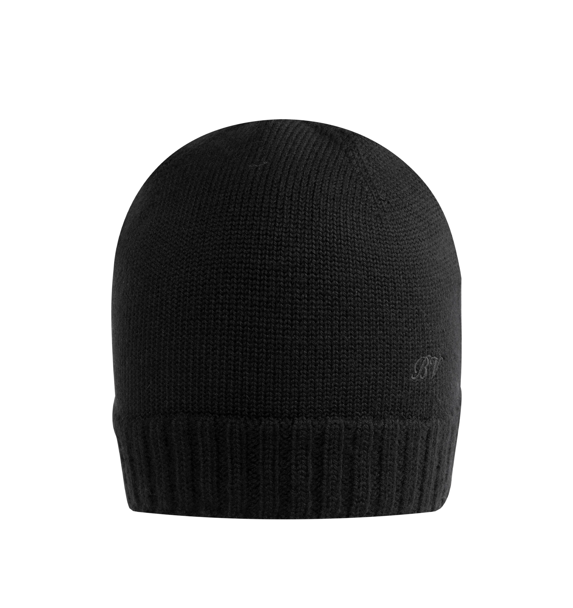 Image 1 of 2 - BLACK - Bottega Veneta Men's Beanie is crafted in a lightweight wool knit, featuring BV logo embroidery, and a slit at back. Made in Italy.