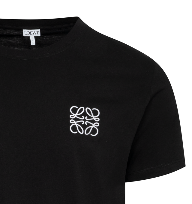 Image 2 of 2 - BLACK - LOEWE Anagram T-Shirt has a crew neck, signature Anagram logo, and short sleeves. 100% cotton. Made in Portugal.  