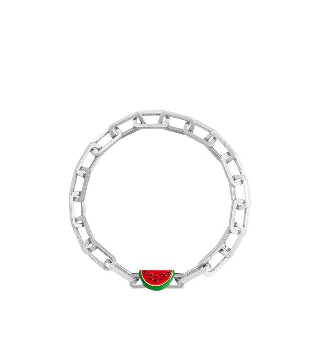 Image 8 of 9 - RED - Poubel by The Gstaad Guy Watermelon Charm. All charms are made of .925 sterling silver, and are hand-painted using non-toxic lead-free enamel. Links sold separately. Cheap Luxury Handbag Shop offers a range of initial pieces from this collection in-store. For personal consultation and detailed information about jewelry, please contact our dedicated stylist team at personalshopping@hirshleifers.com