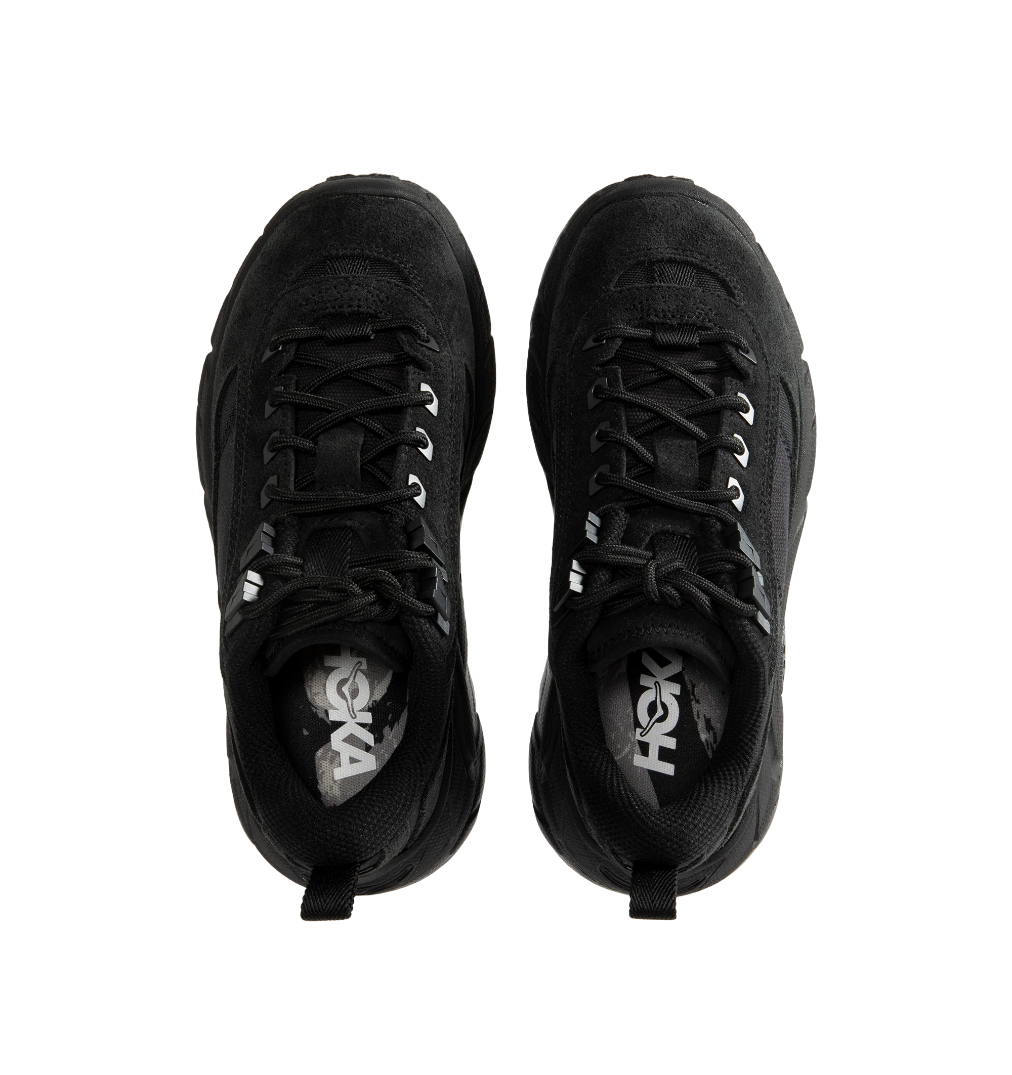 Image 5 of 5 - BLACK - Hoka Unisex Tor Summit FLD Sneakers are crafted from premium nubuck leather and feature a rugged outdoor-inspired silhouette. Designed with metal eyelets, a rubber mud guard, and a secondary lace system for enhanced functionality, they are finished with a Vibram Megagrip outsole for reliable traction. Main Material: Leather and Textile. Sole: Rubber. *Unisex style in men's sizing.