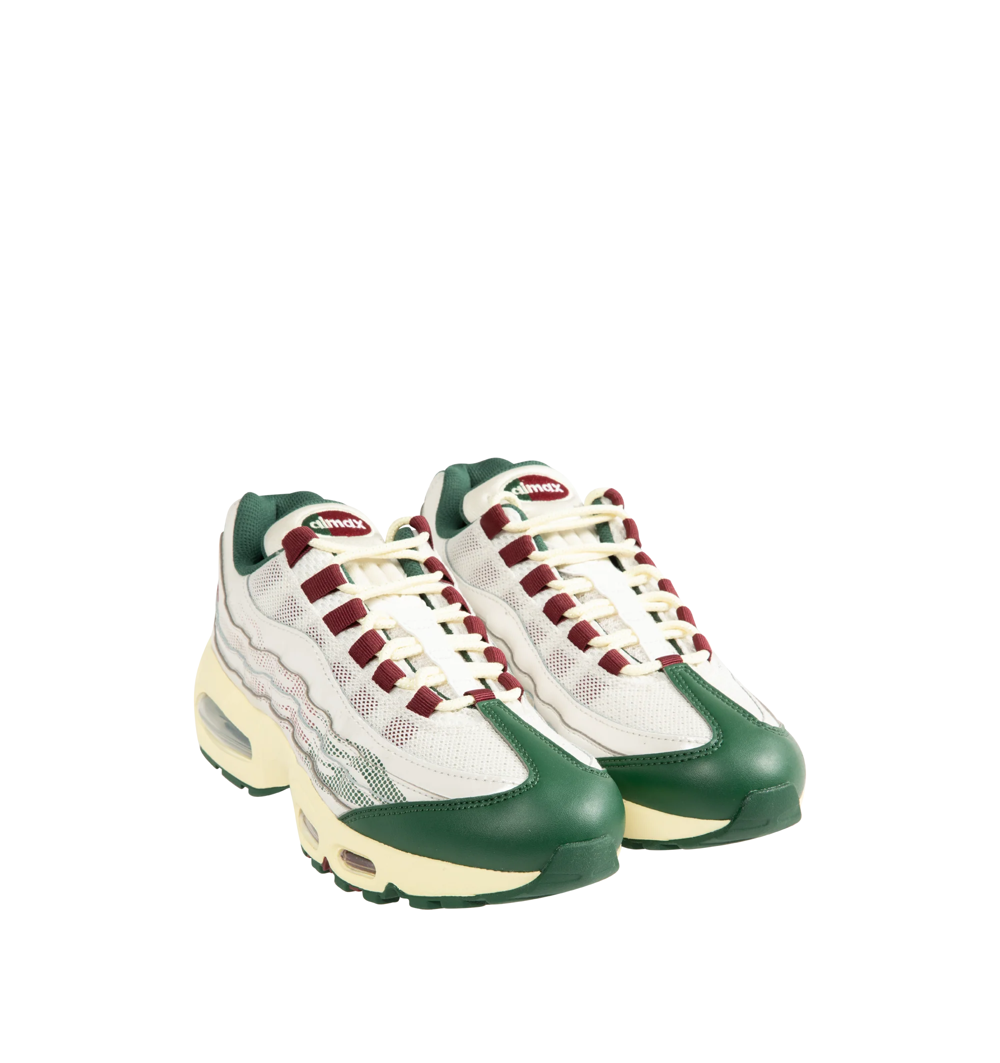 Image 2 of 5 - WHITE - NIKE Air Max 95 "Big Bubble" SE Sneaker featuring upper that combines real and synthetic leather with airy textiles for a layered, visible Max Air cushioning, flex grooves in the midsole and outsole, foam midsole and rubber outsole.