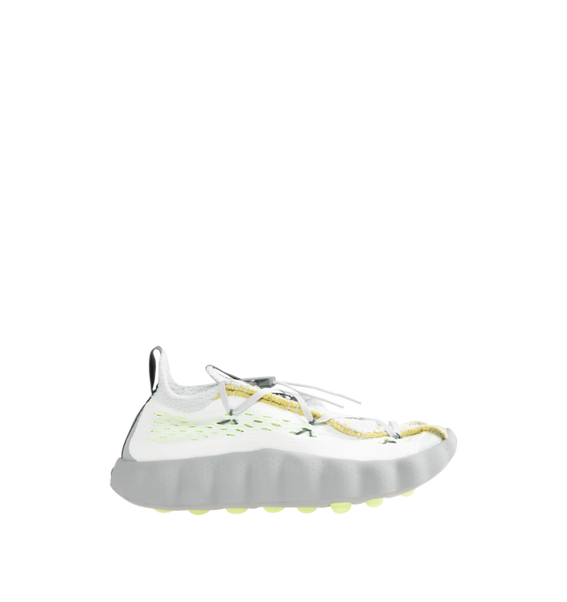 Image 1 of 5 - WHITE - NIKE Mind 002 Fly Knit Sneaker featuring plush and responsive foam cushions, large outsole nodes, soft foam in the midsole, knit upper with engineered perforations for breathability and stretchy fabric on the footbed.