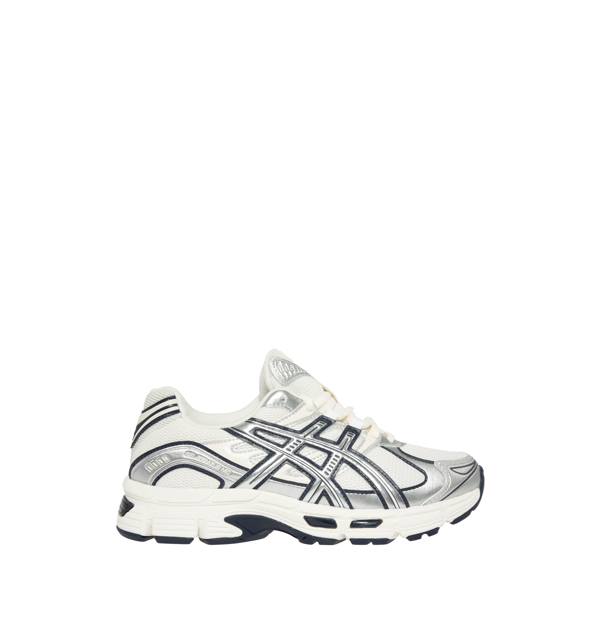 Image 1 of 5 - MULTI - Asics Men's GEL-STRATUS MC Sneakers feature an air mesh upper with synthetic leather overlays for breathable comfort, durability, and a technical-inspired look. Drawing from the brand's 2010s running heritage, these lifestyle sneakers combine rearfoot GEL technology with a cushioned midsole for enhanced shock absorption and everyday comfort. Main Material: Synthetic Leather and Mesh. Sole: Rubber.