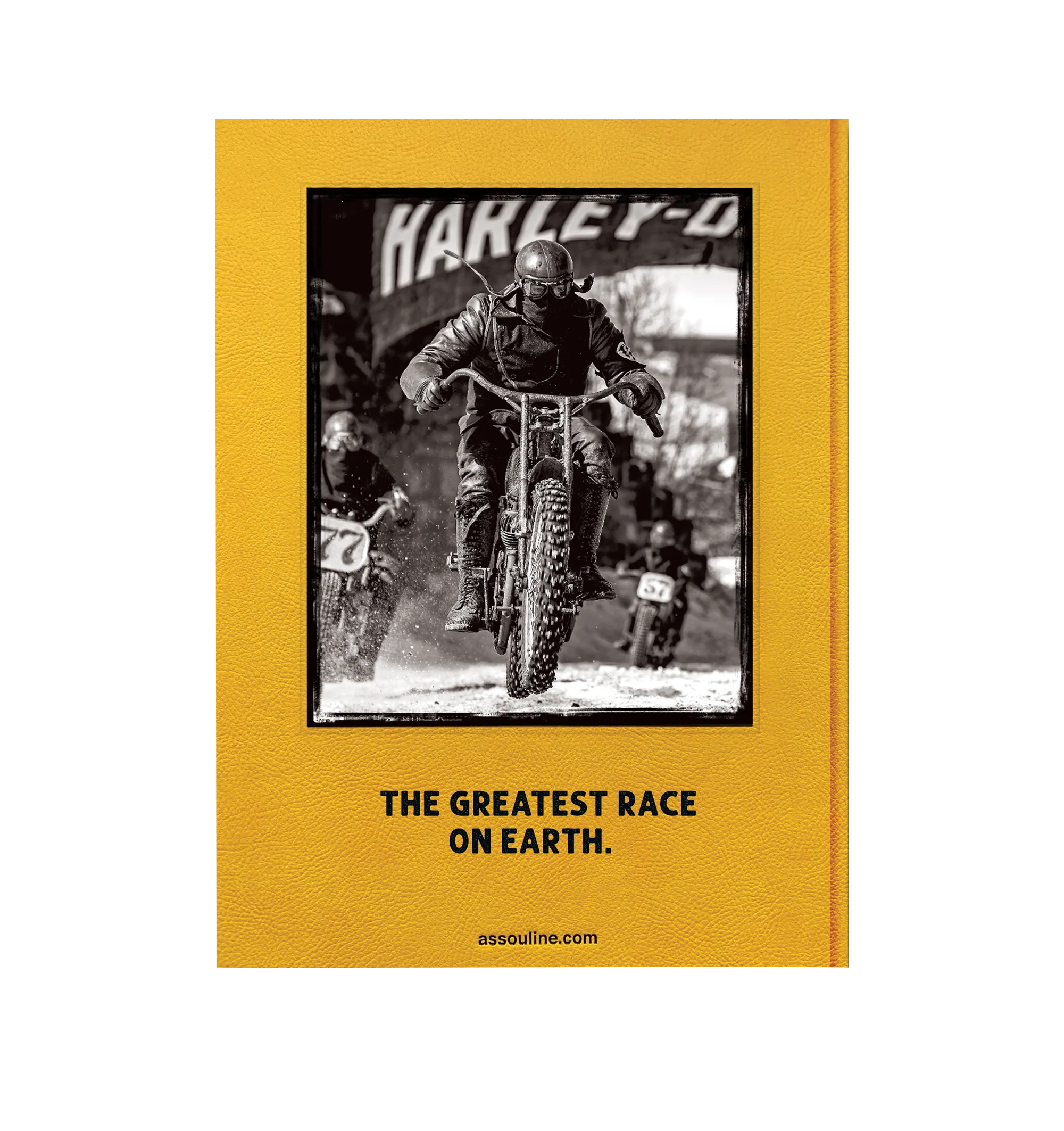 Image 3 of 5 - YELLOW - ASSOULINE The Race of Gentlemen. Beloved by a band of speed demons and rule breakers decked out in leather-strapped pilot goggles and long, wiry beards, the Race of Gentlemen, or TROG as its affectionately come to be known, is a yearly celebration of American hot rod culture. It takes place once a year on the sandy beaches of Wildwood, New Jersey, where competitors and enthusiasts alike gather in the name of speed. Vintage cars, motorcycles and other weathered machines are raced more 
