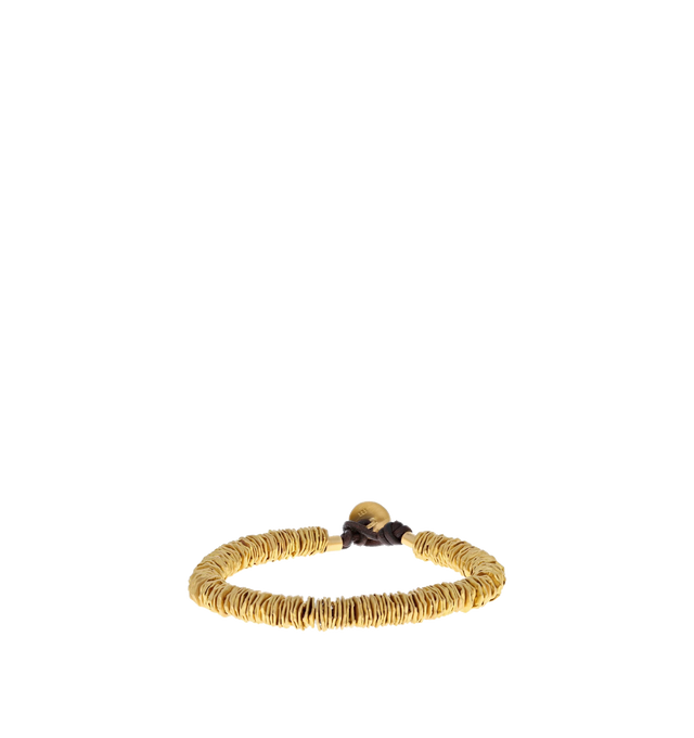Image 1 of 1 - GOLD - ELI HALILI Signature Gold Disc Bracelet featuring 22K gold wide discs on leather cord with button closure. Made in New York. Cheap Luxury Handbag Shop offers a range of initial pieces from this collection in-store. For personal consultation and detailed information about jewelry, please contact our dedicated stylist team at personalshopping@hirshleifers.com. This item may be restricted for online purchase to international clients. For assistance purchasing this item please contact our dedicated sty