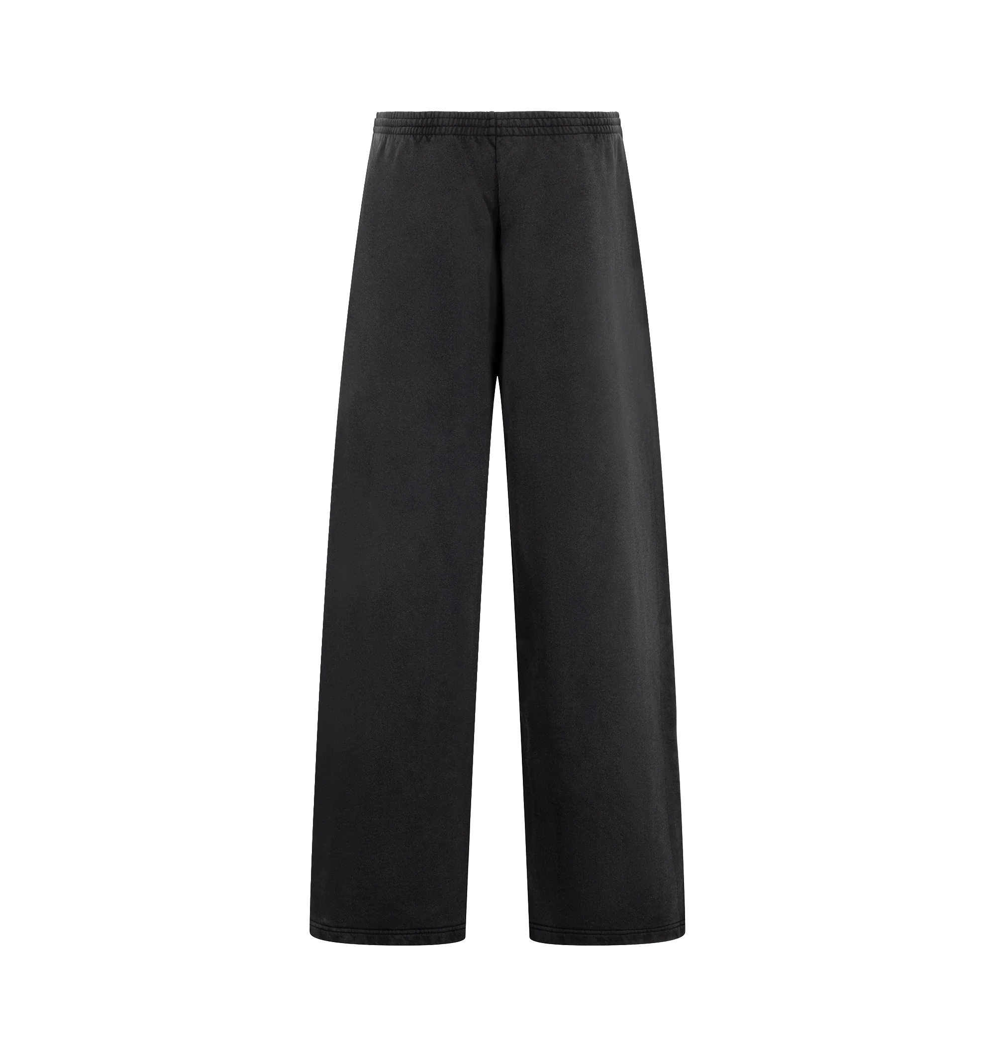 Image 2 of 3 - BLACK - Balenciaga Men's Balenciaga Back Oversized Baggy Sweatpants are crafted from faded black dry cotton fleece and feature a mid-rise, oversized silhouette. An elasticated drawstring waistband, two slash pockets, and Balenciaga logo embroidered at the front complete the design. Main Material: 100% Cotton. Pocket Lining: 100% Cotton. Embroidery: 100% Polyester. Made in Portugal. 
