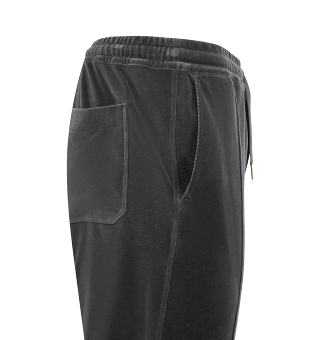 Image 3 of 3 - GREY - TOM FORD Velour Sweatpants featuring tapered fit, plush cotton-blend velour, mid-rise, elasticated at the waist and slant pockets. 80% cotton, 18% polyamide, 2% elastane. Made in Italy.
