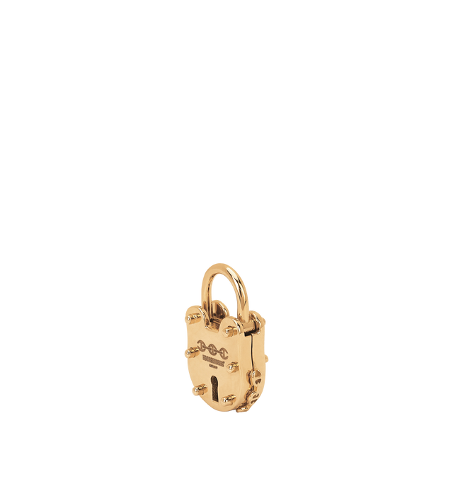 Image 2 of 3 - GOLD - HOORSENBUHS 25MM Padlock Charm featuring classic lock pendant measuring 25MM that opens and closes to wear with an Open-Link chain or on chain. Cheap Luxury Handbag Shop offers a range of initial pieces from this collection in-store. For personal consultation and detailed information about jewelry, please contact our dedicated stylist team at personalshopping@hirshleifers.com. This item may be restricted for online purchase to international clients. For assistance purchasing this item please contac