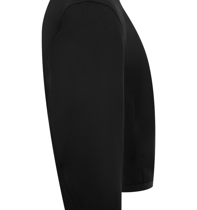 Image 3 of 4 - BLACK - THE ROW Fenn Jacket featuring reversible bomber jacket in structured wool gabardine and fluid cupro with ribbed collar and cuffs, side welt pockets and front zipper closure. 100% wool. Fully lined in silk. Made in Italy.