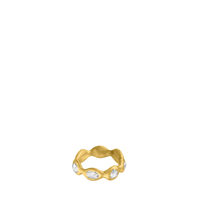 Image 1 of 3 - GOLD - PROUNIS Diamond Breccia Ring featuring a multi-stone ring broken up with smooth and rounded gold with faceted diamonds that sit in a natural setting. Diamond, 22K gold. 9mm wide. Cheap Luxury Handbag Shop offers a range of pieces from this collection in-store. For personal consultation and detailed information about jewelry, please contact our dedicated stylist team at personalshopping@hirshleifers.com. This item may be restricted for online purchase to international clients. For assistance purchas