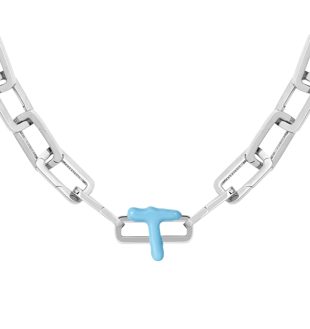 Image 8 of 8 - BLUE - Poubel by The Gstaad Guy "T" charm from the Alphabet Collection. All charms are made of .925 sterling silver, and are hand-painted using non-toxic lead-free enamel.Links sold separately. Cheap Luxury Handbag Shop offers a range of initial pieces from this collection in-store. For personal consultation and detailed information about jewelry, please contact our dedicated stylist team at personalshopping@hirshleifers.com