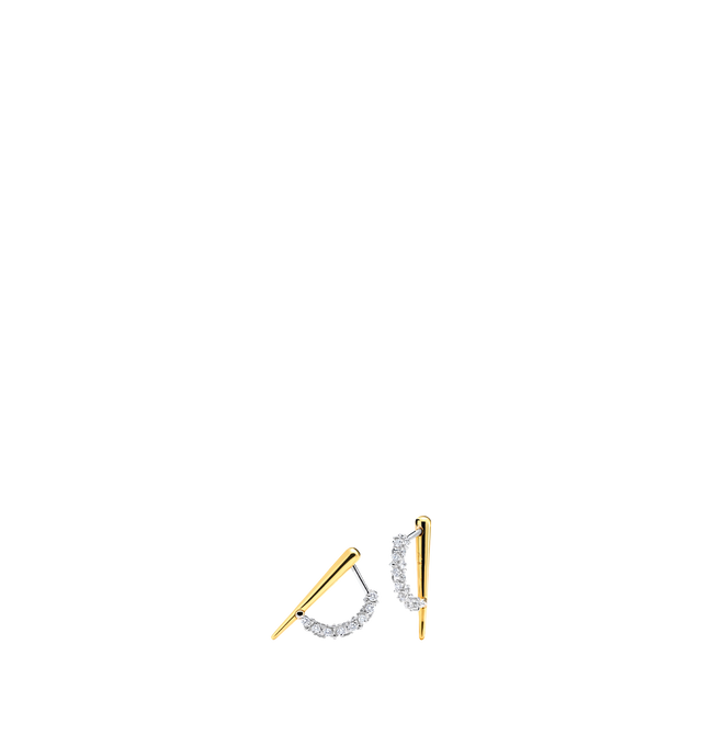 Image 1 of 2 - GOLD - OX Signature Earrings featuring 18K yellow gold and platinum, 21mm x 15mm. Total Carat Weight: 0.90 tcw. Quality: E/F-VS natural diamonds. Cheap Luxury Handbag Shop offers a range of pieces from this collection in-store. For personal consultation and detailed information about jewelry, please contact our dedicated stylist team at personalshopping@hirshleifers.com. This item may be restricted for online purchase to international clients. For assistance purchasing this item please contact our dedicat