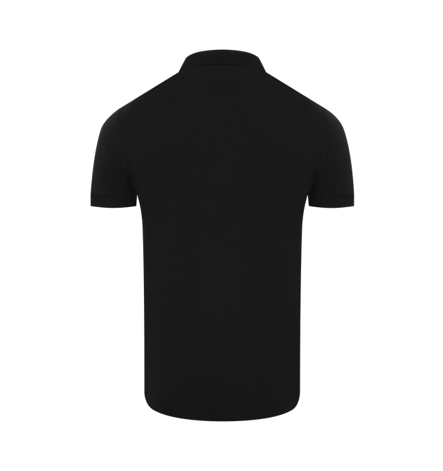 Image 2 of 2 - BLACK - TOM FORD Lyocell  Cotton Piqu Polo featuring short-sleeve polo, side vents, a classic spread collar and button half placket. 67% lyocell, 33% cotton. Made in Portugal. 
