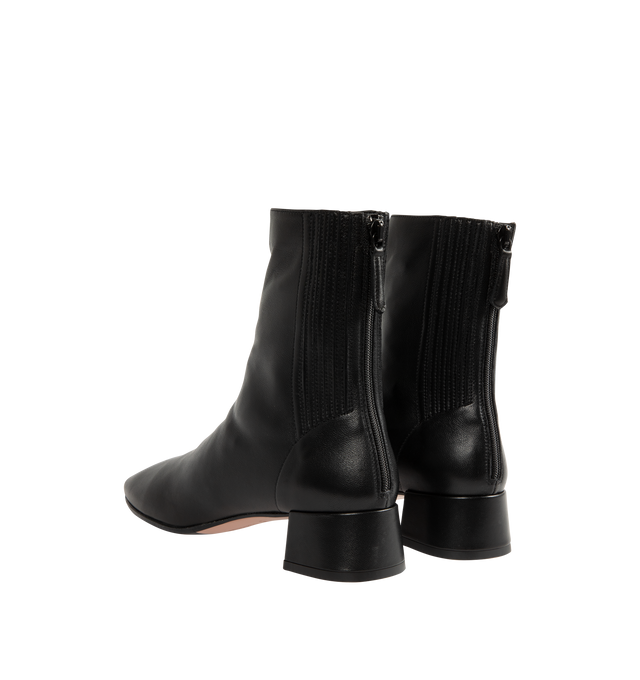 Image 3 of 4 - BLACK - Aquazzura Saint Honore Booties are expertly made in Italy from supple nappa leather featuring softly pointed toes, easy back zip closure, and 35 mm block heels that give them a subtle retro feel.