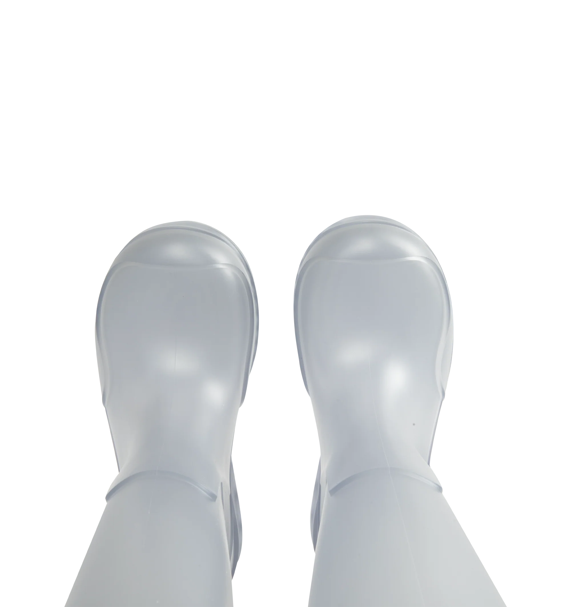 Image 4 of 4 - WHITE - Loewe Women's Storm Boot is crafted from molded transparent PVC and features an oversized Loewe logo at the shaft with a distinctive wavy-pattern rubber outsole. Designed in a sleek pull-on silhouette, the boot combines statement branding with durable all-weather construction. Main Material: PVC. Heel Height: 2 cm (20 mm). Made in Italy. 