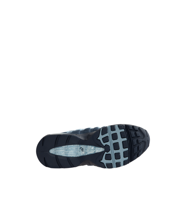 Image 4 of 5 - BLUE - NIKE Air Max 95 Big Bubble SE Sneaker featuring mixed materials and visible cushioning, textile and leather for a layered look, visible Max Air cushioning and flex grooves in the midsole and outsole. 