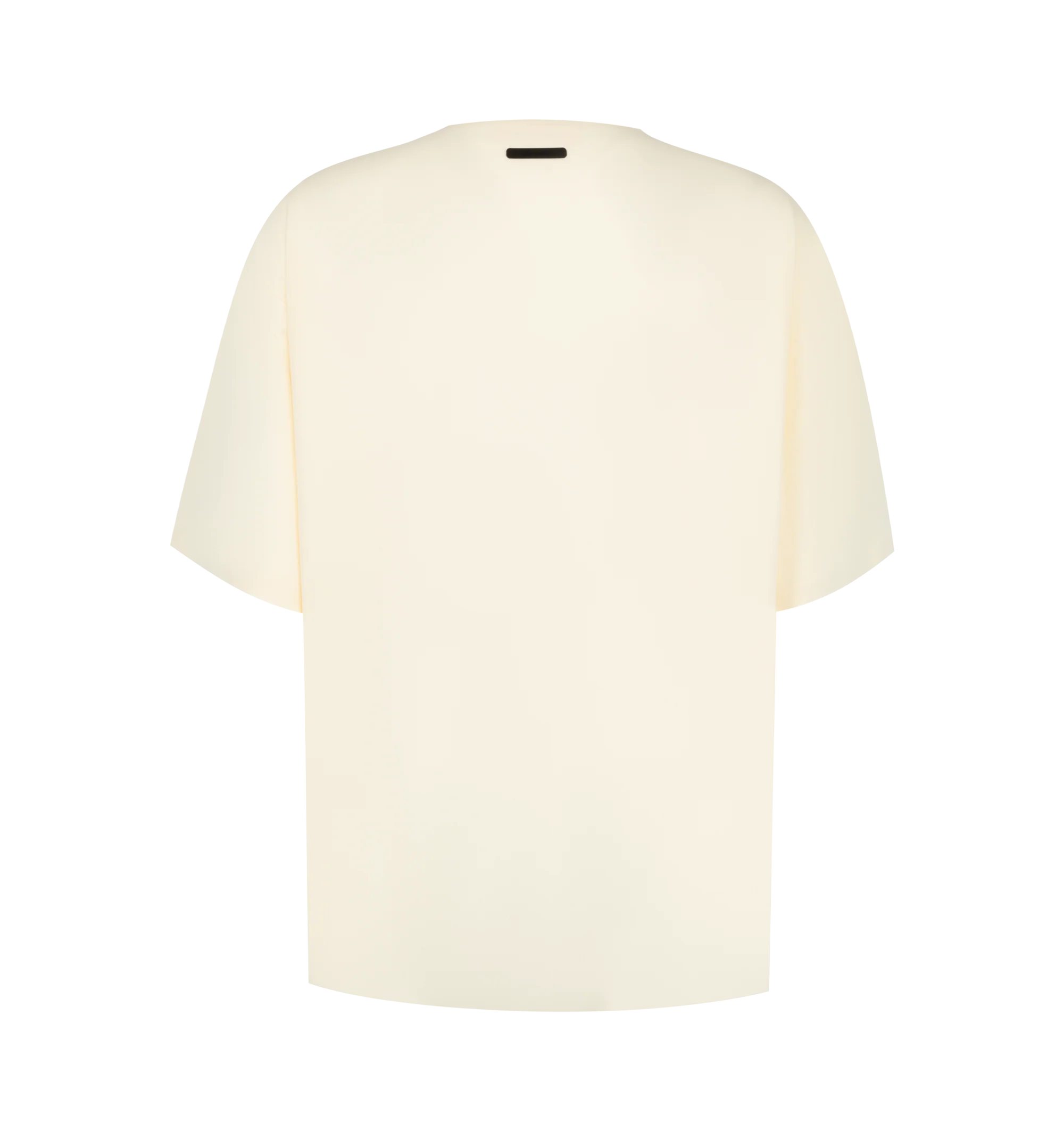 Image 2 of 2 - NEUTRAL - The Fear Of God Men's Modern Tee is crafted from 180GSM Ponte jersey and designed in a relaxed fit with dropped shoulders and 3/4-length sleeves. Details include a rib-knit collar and Essentials signature label at the center front.