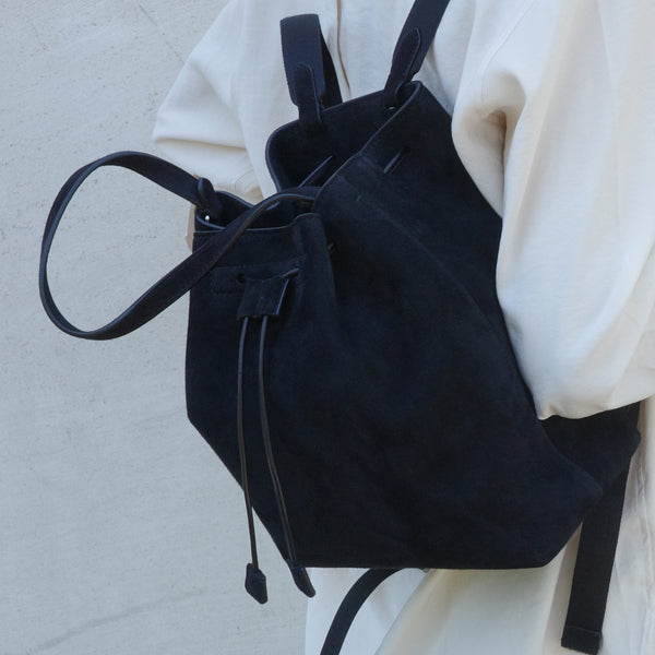 Black drawstring backpack by The Row