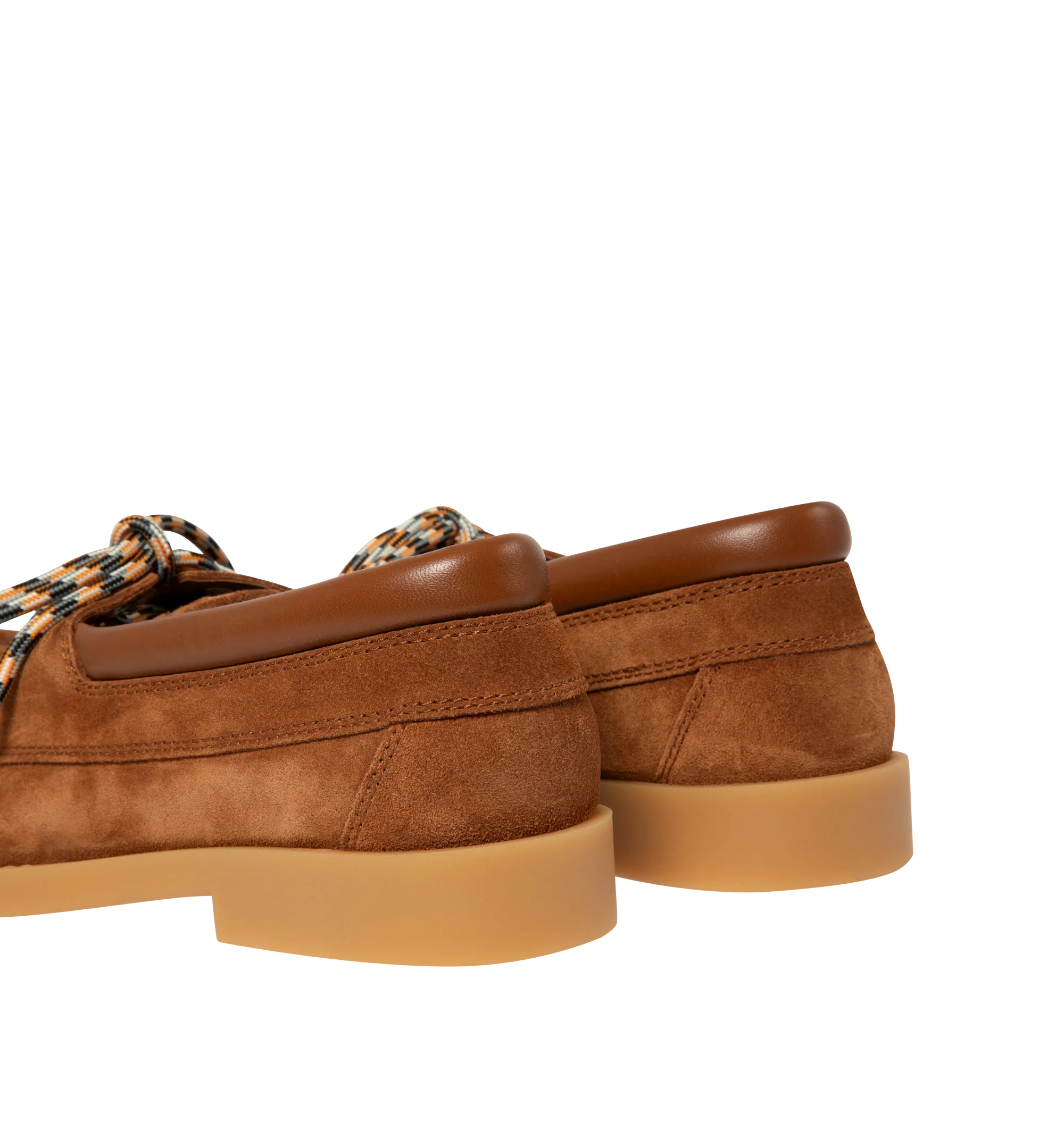 Image 3 of 4 - BROWN - Bottega Veneta Mens Suede Boat Shoes are crafted from rugged suede. Feature an Intrecciato suede vamp, leather lining, and durable rubber outsole. Upper: Suede; Lining: Calfskin; Outsole: Rubber. Made in Italy. 