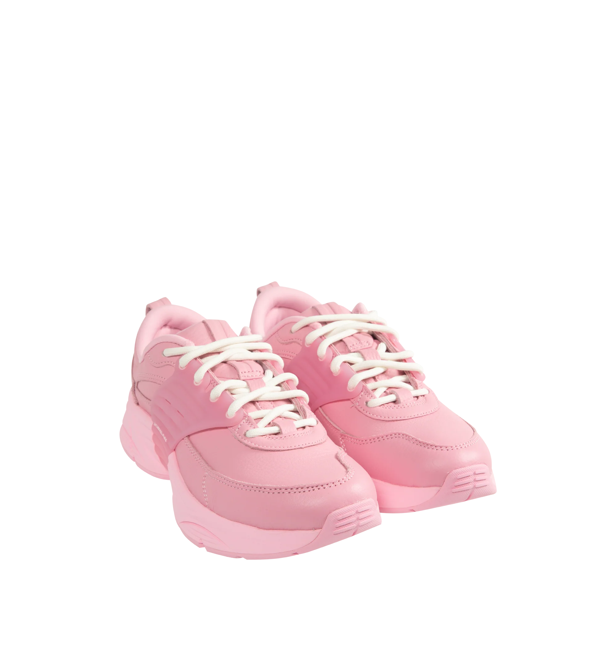Image 2 of 5 - PINK - Men's Jordan Trunner O/S SP Sneakers feature a leather upper with synthetic overlays, molded midfoot support wings, and signature Jordan branding for a modern athletic look. These lifestyle sneakers combine responsive Cushlon 3.0 foam cushioning, a lightweight foam midsole, and a durable rubber outsole for exceptional comfort, stability, and everyday traction. Main Material: Leather and Synthetic. Midsole: Foam with Cushlon 3.0 Cushioning. Sole: Rubber.