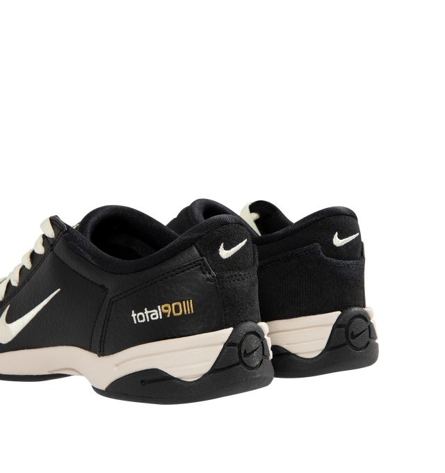 Image 3 of 5 - BLACK - NIKE Total 90 Sneaker featuring original quilted upper, asymmetrical lacing, soft suede with synthetic leather, rubber outsole, low-cut silhouette, padded collar and foam midsole. 