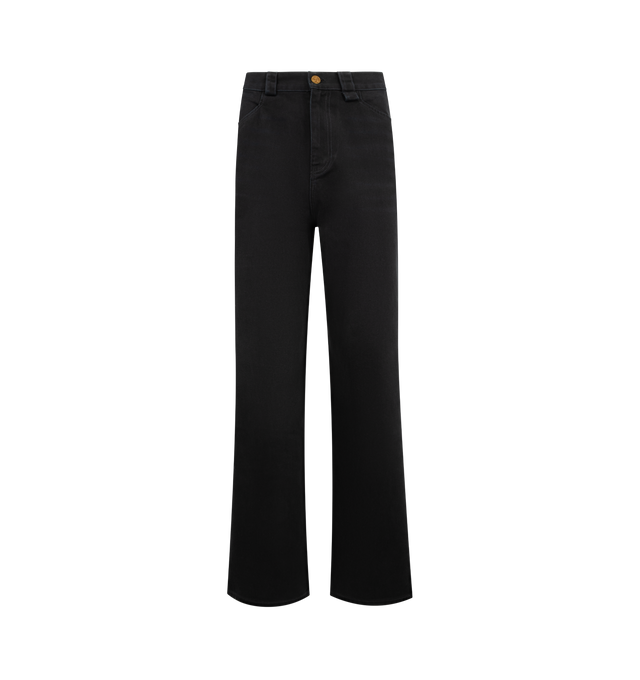 Image 1 of 4 - BLACK - WILLY CHAVARRIA Good Boy Jeans featuring button and zipper closure, side pockets, back welt pockets, belt loops and relaxed fit. 100% cotton.