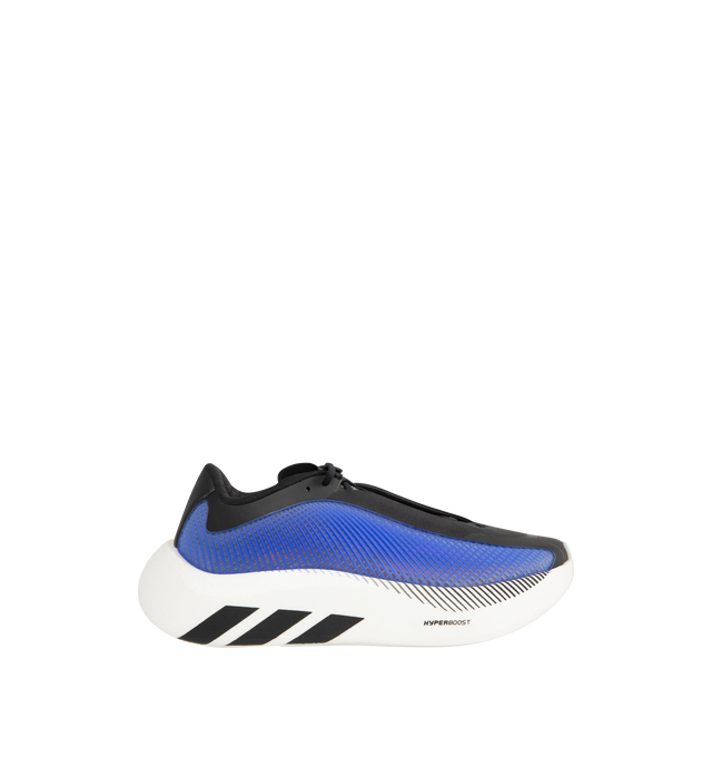 Image 1 of 5 - BLUE - Adidas Mens Hyperboost Euphoria Running Shoes are crafted from Primeweave woven textile. Features a regular fit, lace-up closure with adjustable lacing, Hyperboost Pro cushioning, textile sockliner, and LIGHTTRAXION outsole. Upper: Primeweave Woven Textile; Sockliner: Textile; Outsole: LIGHTTRAXION. Made in Vietnam.