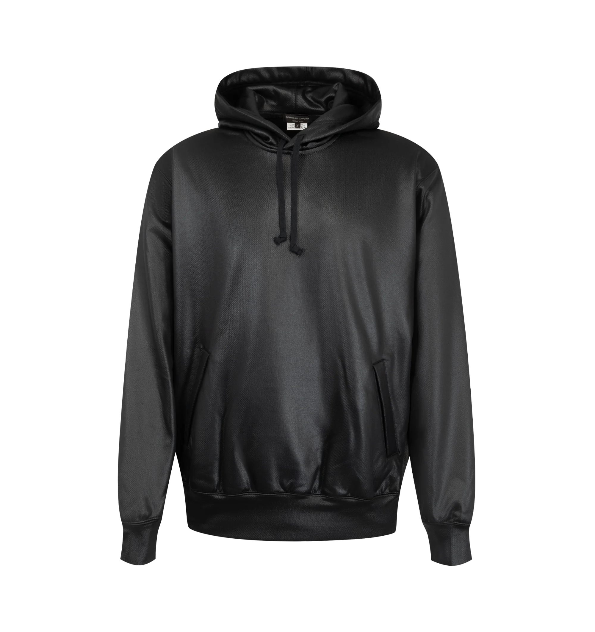 Image 1 of 2 - BLACK - Homme Plus Parka Black pullover hoodie featuring an adjustable drawstring hood and a front kangaroo pocket. Made in Japan.
