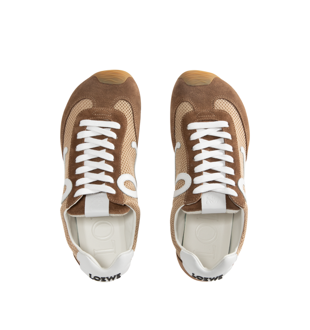 Image 5 of 5 - BROWN - LOEWE Ballet Runner 2.0 in suede and mesh featuring an asymmetrical toe shape, a sock-like internal structure, a lightweight rubber outsole that extends to the toecap, 20mm heel, L monogram at the side, embossed Anagram on the tongue and injected rubber LOEWE on the heel tab. Suede/mesh. Made in Italy. 