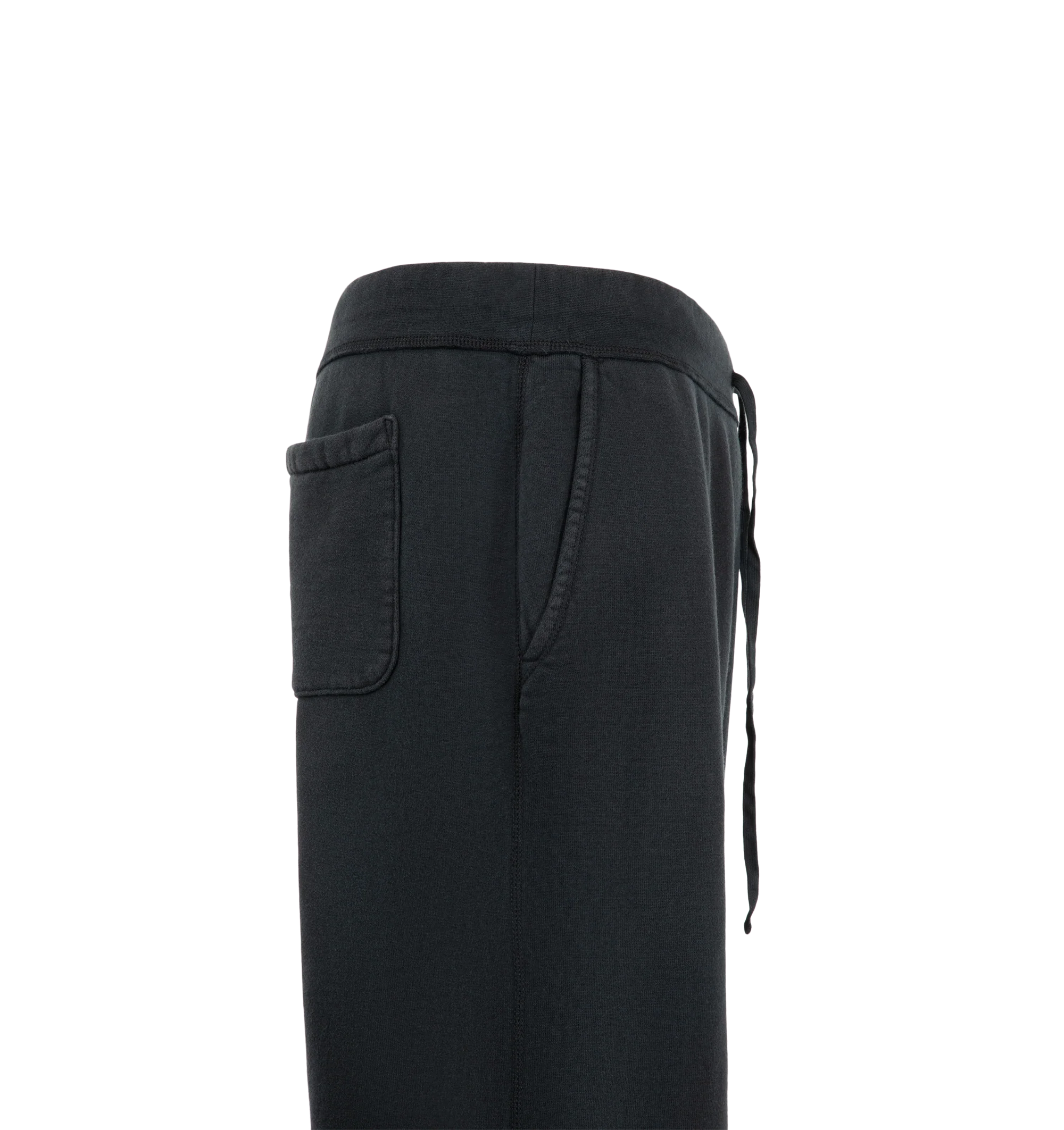 Image 3 of 3 - BLACK - A.Presse Men's Vintage Sweatpants are crafted from a vintage-inspired cotton and feature a relaxed fit with adjustable drawcords at the hems. Main Material: 100% Cotton. Made in Japan. 