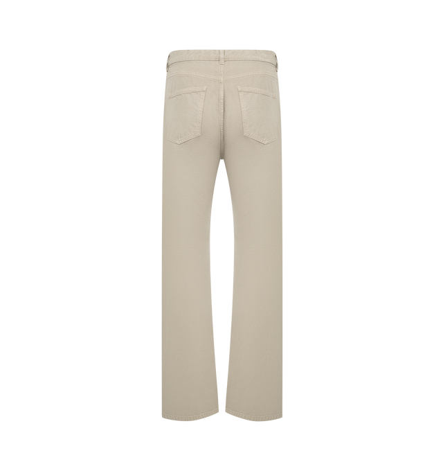 Image 2 of 3 - GREY - THE ROW Siouxie Jean featuring relaxed mid-rise jean in garment-dyed denim with straight leg, tonal topstitching, and classic 5-pocket construction. 100% cotton. Made in Italy.