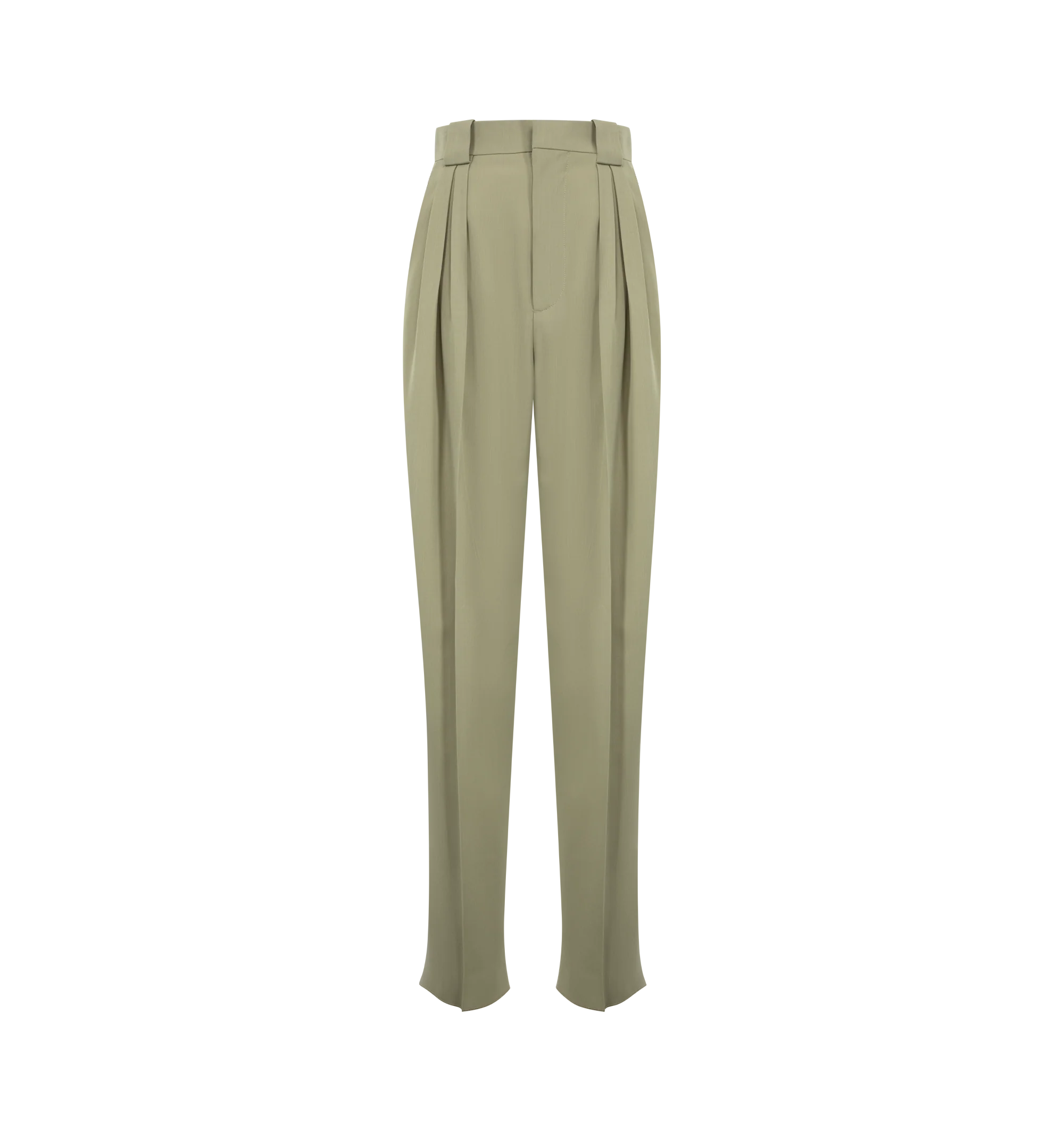 Image 1 of 4 - GREEN - Bottega Veneta Womens Wool Trousers are crafted from 100% wool and feature a tailored silhouette for versatile wear. Main Material: 100% Wool. Made in Italy. 