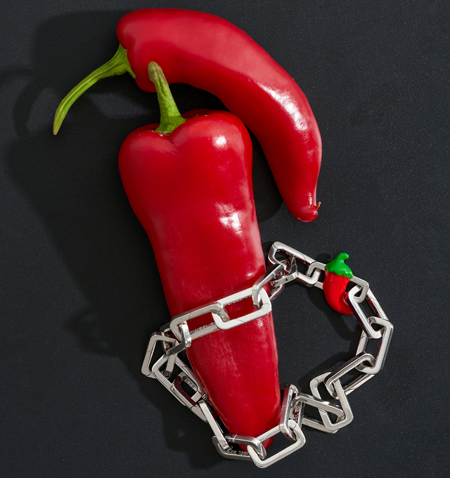 Image 2 of 8 - RED - Poubel by The Gstaad Guy Chili Pepper Charm. All charms are made of .925 sterling silver, and are hand-painted using non-toxic lead-free enamel. Links sold separately. Cheap Luxury Handbag Shop offers a range of initial pieces from this collection in-store. For personal consultation and detailed information about jewelry, please contact our dedicated stylist team at personalshopping@hirshleifers.com
