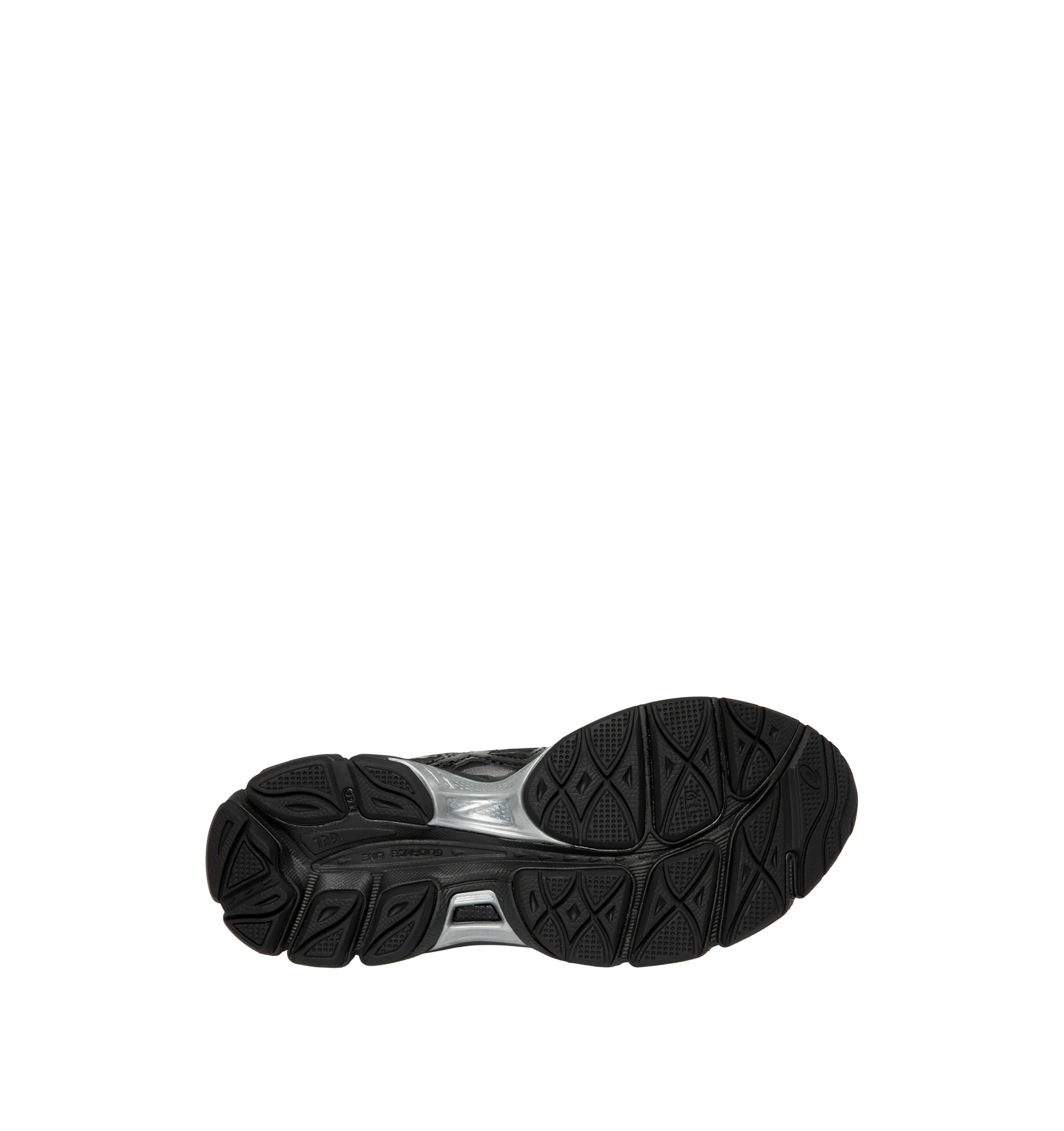 Image 4 of 5 - BLACK - Asics Men's Gel-Cumulus 16 Sneakers feature a synthetic upper with seamless paneling and synthetic leather overlays for a streamlined, supportive fit. Inspired by the brand's iconic 2010s running silhouette, these lifestyle sneakers combine dual GEL cushioning and a FLUIDRIDE midsole for lightweight comfort, responsive cushioning, and everyday wear. Main Material: Synthetic. Sole: Rubber.