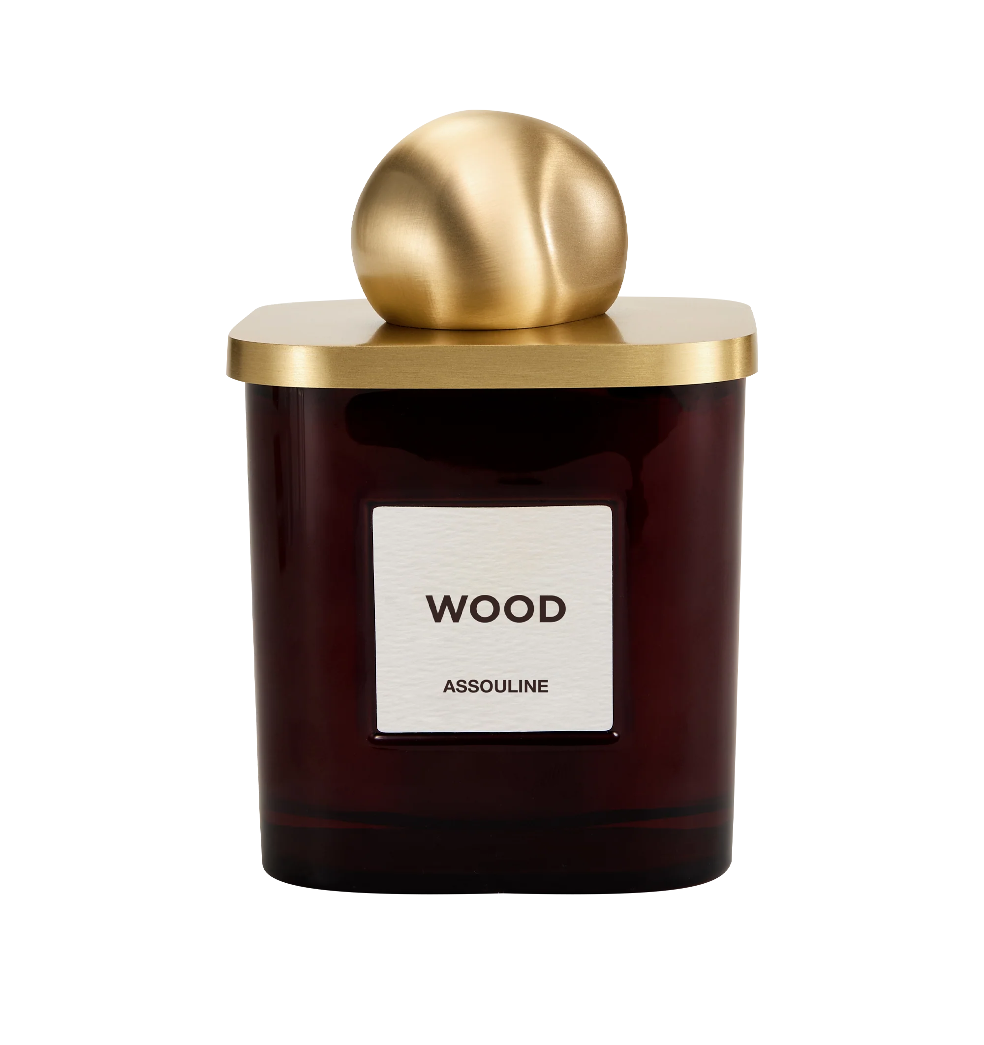 Image 3 of 3 - BROWN - Assouline Library Candle Wood is a luxury scented candle that captures the warm, inviting ambiance of a wood-paneled library with a refined fragrance blending orange bitters, spice, black currant, hyacinth, smoky exotic woods, and amber. Housed in a heavyweight amber glass vessel with a textured paper label, this designer candle is crafted from a premium soy, coconut, and paraffin wax blend for a clean, even burn and exceptional scent throw. Top Notes: Orange Bitters, Spice. Heart No