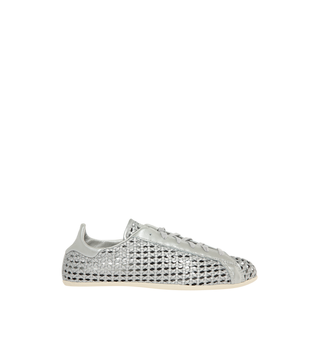 Image 1 of 5 - SILVER - ADIDAS Stan Smith Lo Pro Sneaker featuring regular fit, laces, open leather weave upper, molded sockliner and Stan Smith midsole.