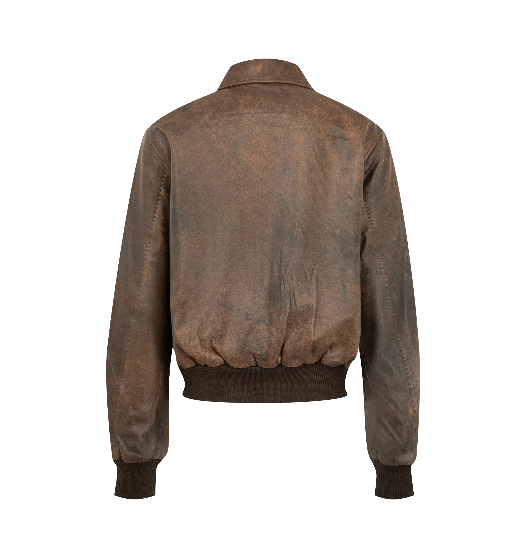 Image 2 of 3 - BROWN - R13 Womens Boyfriend Leather Bomber Jacket is crafted from leather and features an oversized boyfriend silhouette with classic bomber styling. Main Material: Leather.