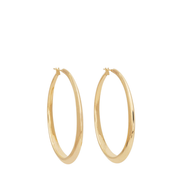 Image 1 of 1 - GOLD - SIDNEY GARBER Oval Hoops Earrings crafted from 18K gold. Modern and light, the Oval Hoop Earrings are a Sidney Garber signature. 18k Gold 2.25in Long, 1.75in at widest point. Cheap Luxury Handbag Shop offers a range of pieces from this collection in-store. For personal consultation and detailed information about jewelry, please contact our dedicated stylist team at personalshopping@hirshleifers.com.