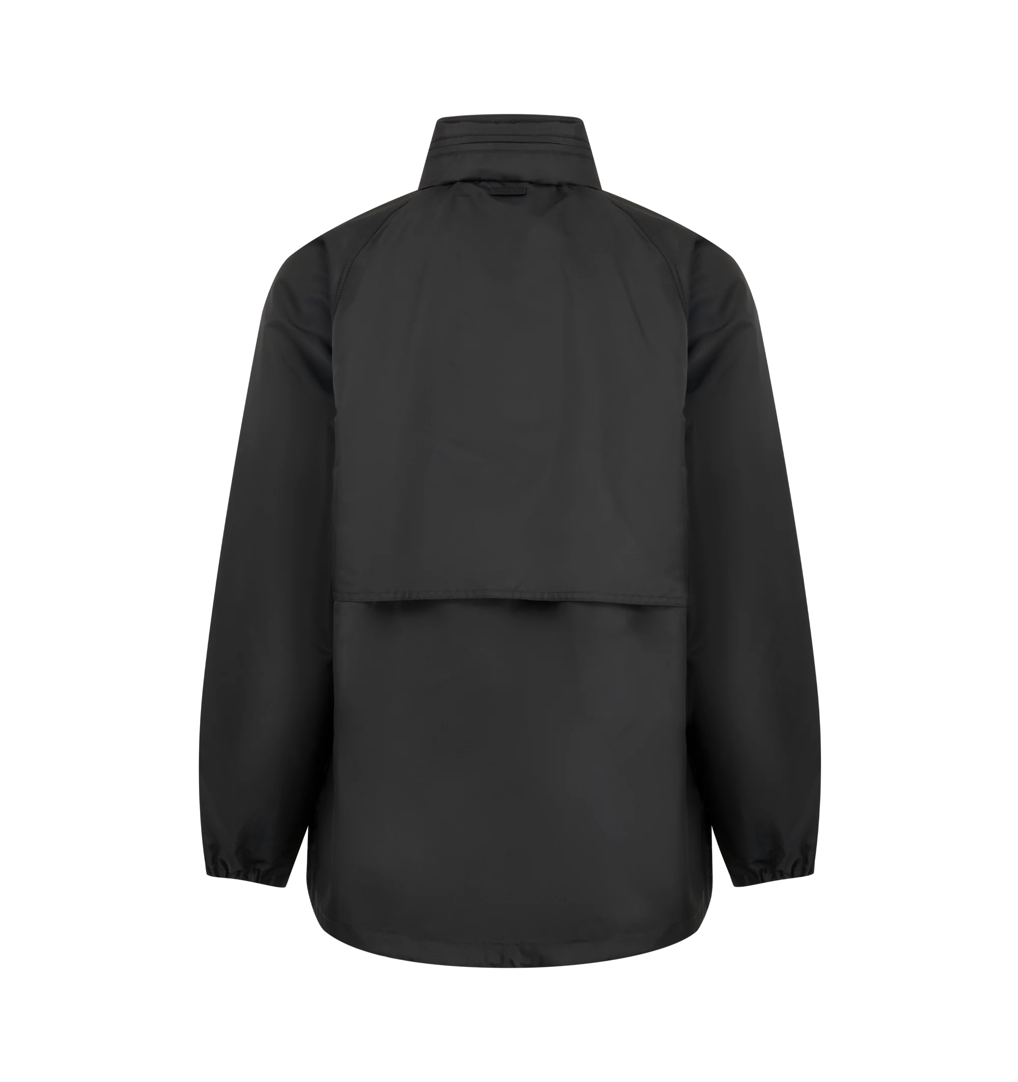 Image 2 of 4 - BLACK - Saint Laurent Mens Hooded Jacket is crafted from technical shell with leather trim. Features a concealed hood, front zip closure, streamlined silhouette, and leather detailing. Main Material: 100% Polyester; Trim: 100% Leather. Made in Italy. 