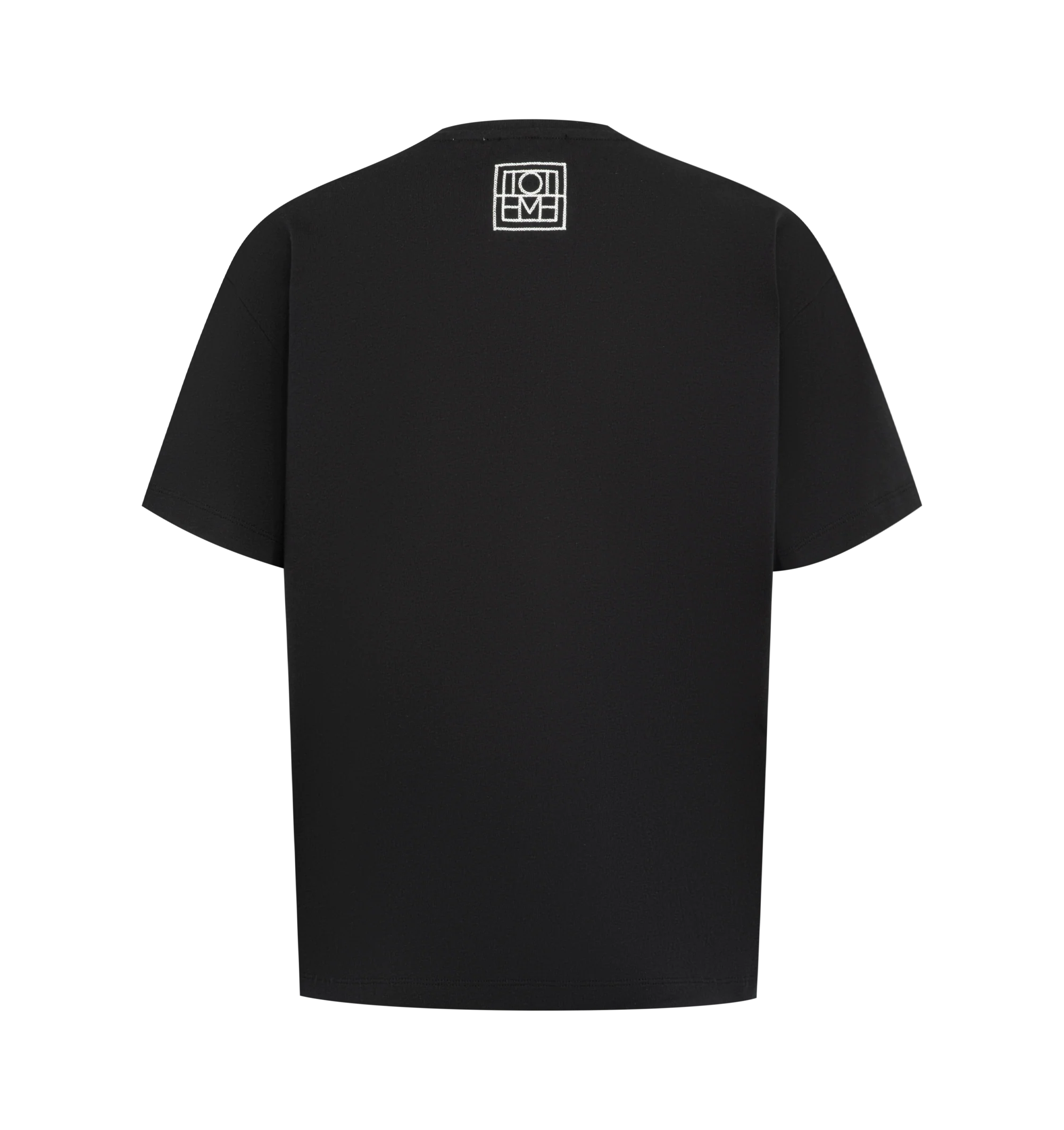 Image 2 of 2 - BLACK - The Toteme Women's Garderob tee has a relaxed silhouette and petite proportions. To enhance its classic appeal, it's crafted from light jersey thats washed for a soft, lived-in feel, wrapping the body with a sense of intimacy and familiarity. We like pairing it with a fine chain to complement the simple crew neck.