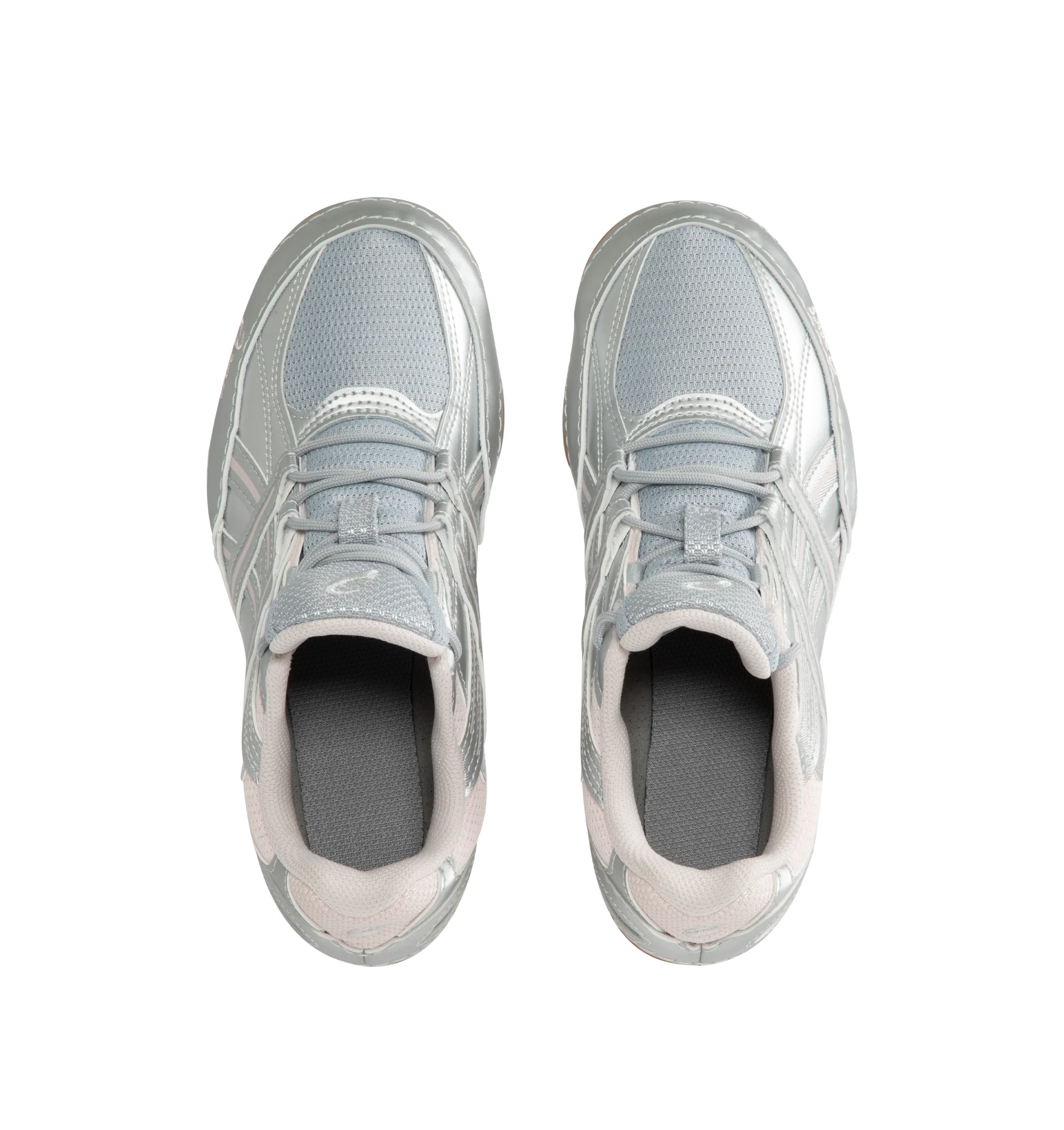 Image 5 of 5 - SILVER - ASICS Hypersync Sneaker featuring synthetic leather overlays, decorative stitching details, a low-profile, OrthoLite X-40 sockliner, OrthoLite heel cup and AHARPLUS outsole rubber. Imported from Vietnam. 
