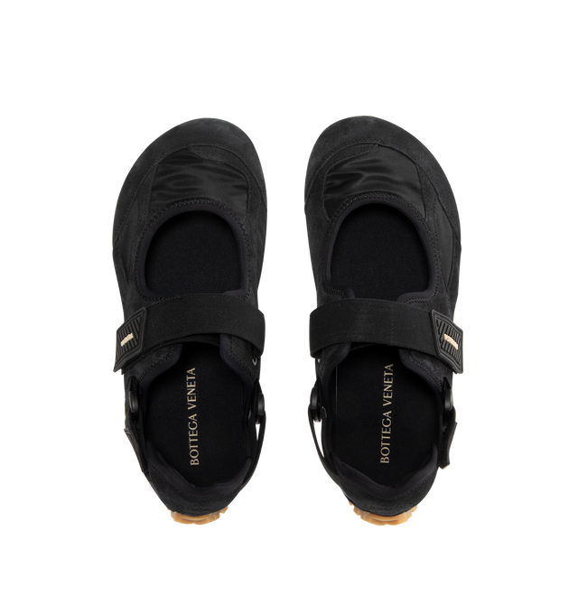 Image 5 of 5 - BLACK - BOTTEGA VENETA Orbit Flash Mary Jane Sneaker featuring a mary jane silhouette, lightweight tech mesh and adjustable straps with hook-and-loop closure. Textile and synthetic upper. Textile lining. Rubber sole. Made in Italy.