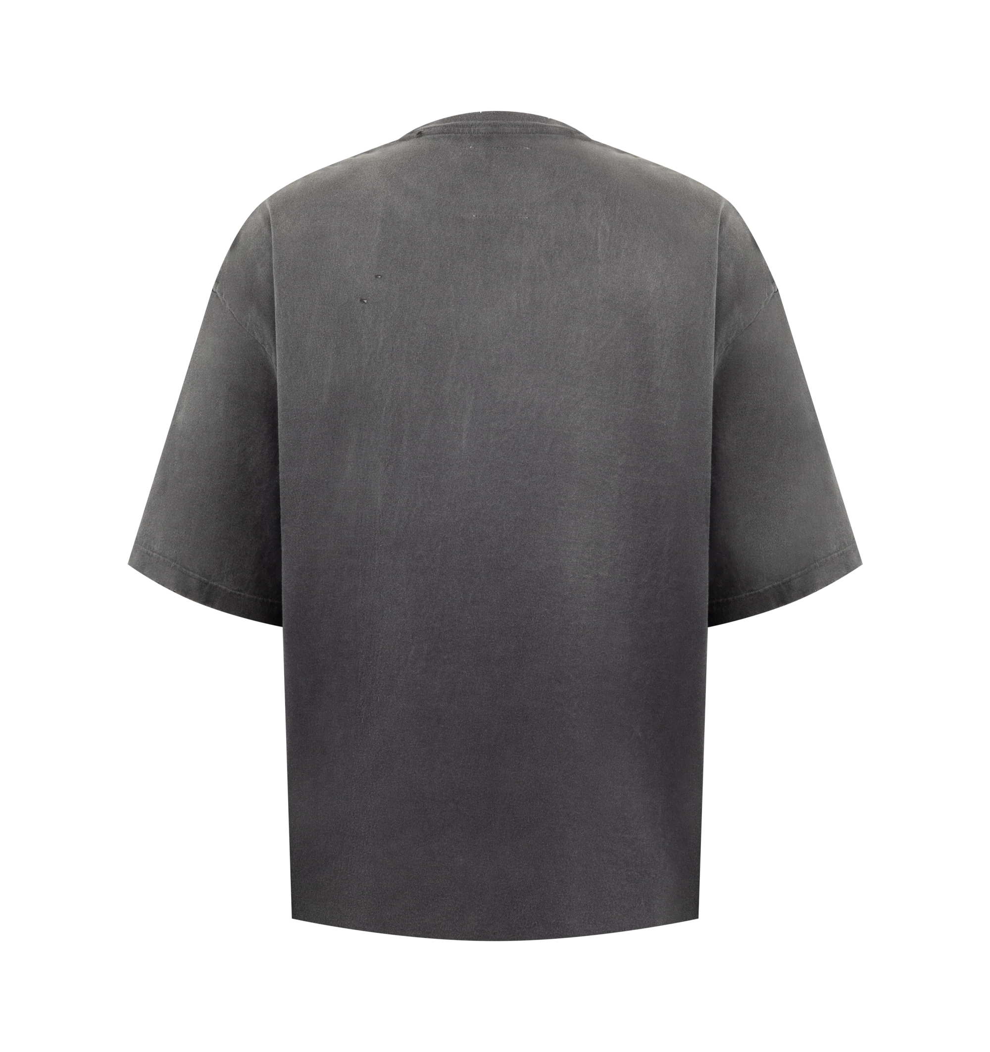 Image 2 of 2 - BLACK - Maison Mihara Yasuhiro Men's Sun Faded T-Shirt is crafted from cotton and features a relaxed silhouette with a sun-faded finish for a naturally worn, vintage-inspired look. This designer T-shirt combines soft everyday comfort with Maison Mihara Yasuhiro's signature contemporary aesthetic, while the intentional fading gives each piece a unique character. Main Material: 100% Cotton. Made in Japan. 