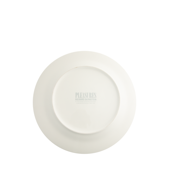 Image 2 of 3 - WHITE - PLEASURES Cake Plate featuring natural finish, durable, high-quality construction and graphic-driven Pleasures design. Ceramic. 